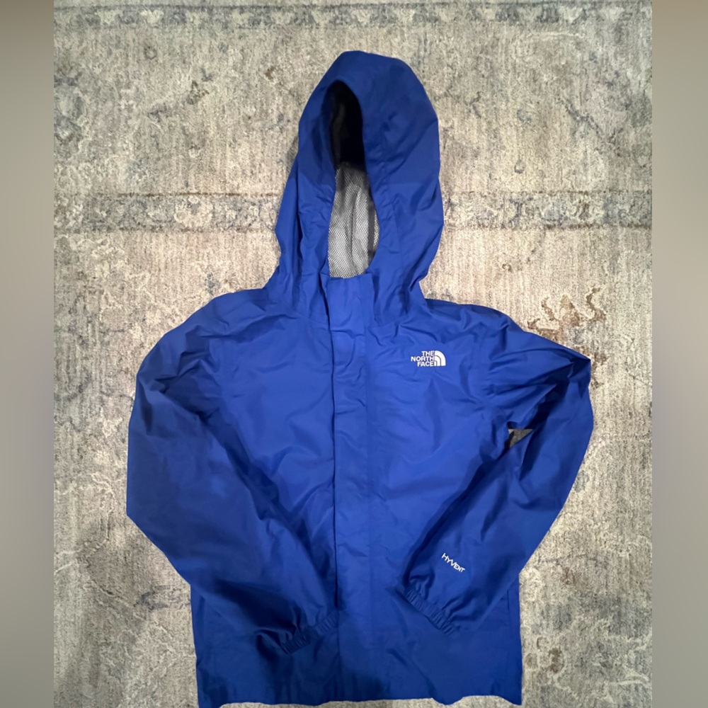 The North Face Royal Blue Hooded Rain Coat Jacket (M)(10-12)